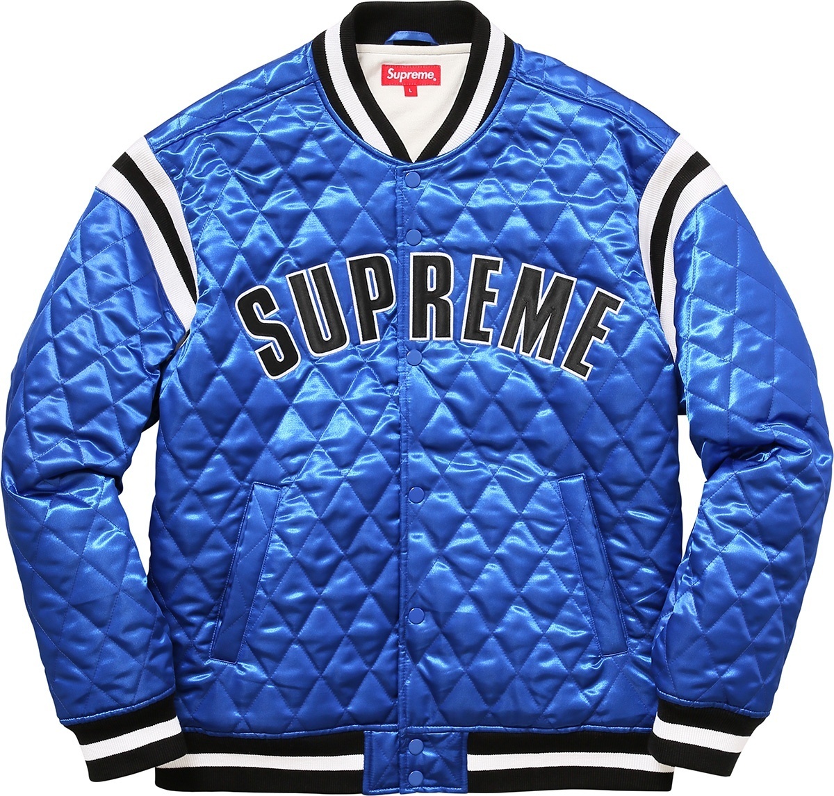 Quilted Satin Varsity Jacket view 2